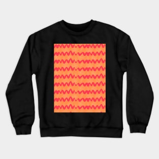 Red and Orange Chevron Pattern Crewneck Sweatshirt